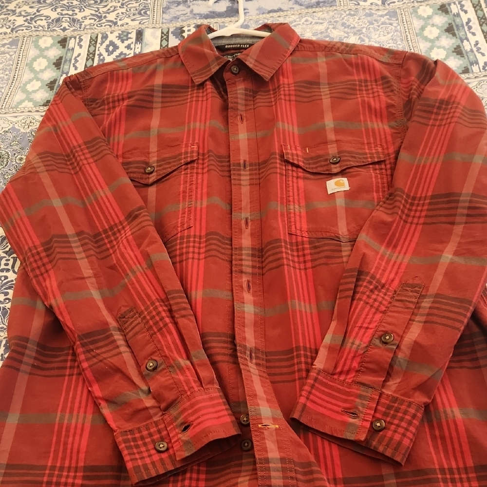 Carhartt Red Casual Button Down Shirt
